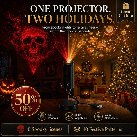 🎄👻 60,000+ Sold-Plug & Play HD Holiday Projector for Christmas & Halloween Decor