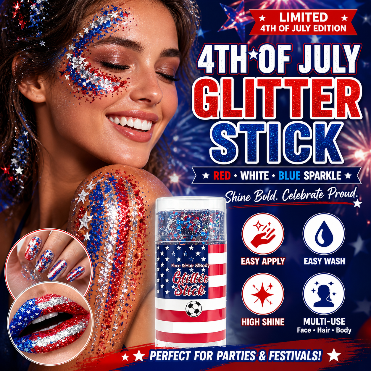 Neanes™4th of July Glitter Stick