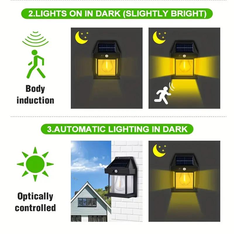 Solar Outdoor Wall Lights with Motion Sensor
