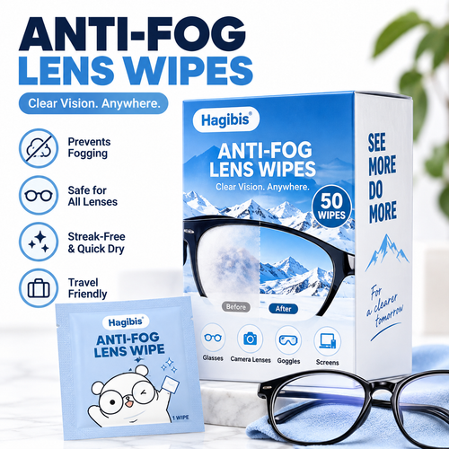 Anti-Fog Lens Wipes for Glasses – Streak-Free, Quick-Dry Cleaning Wipes, 50 Count