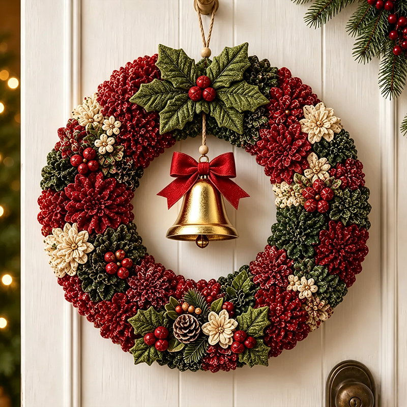 ✨ Make A Christmas Wreath You'll Be Proud To Display ❤️ 3D Fabric Poke DIY Kit With Tutorial & Guide Included