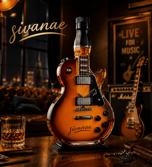 Special offer on birthday gifts for fathers and elders: Rock-and-roll retro sunset-colored guitar figurine bottle, enjoy a 49% discount!