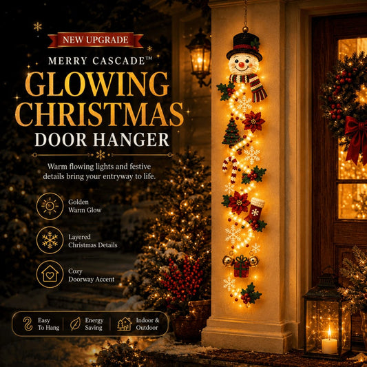 ⏳ Last day! 60% OFF✨ – 🎅MerryCascade Glowing Christmas Door Hanger