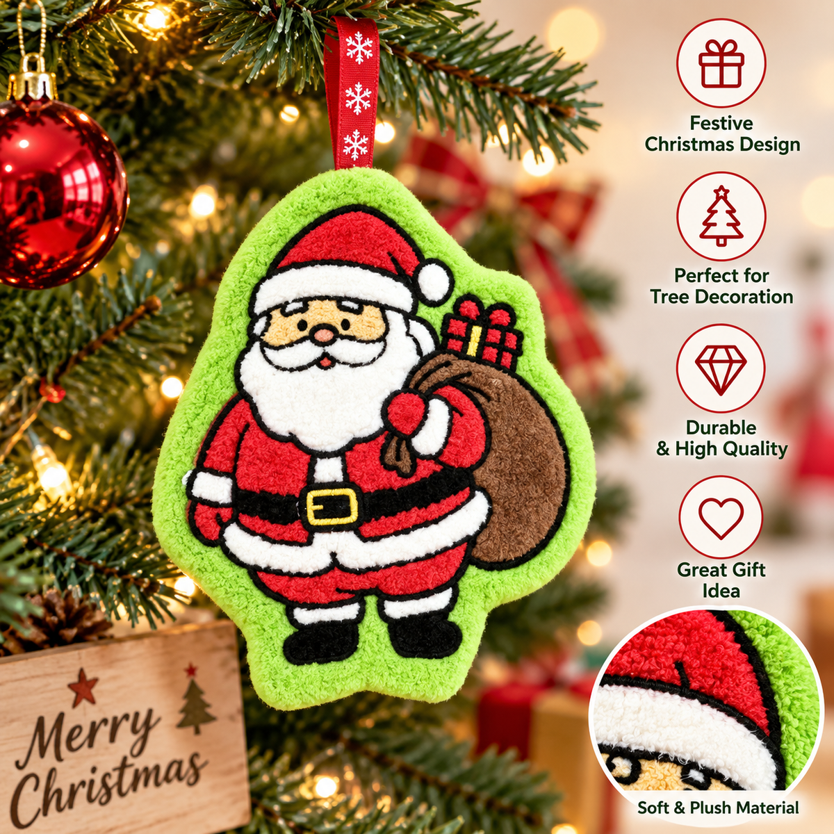 FREE Christmas Ornament Gift – Surprise Design Included, 1 Random Festive Style