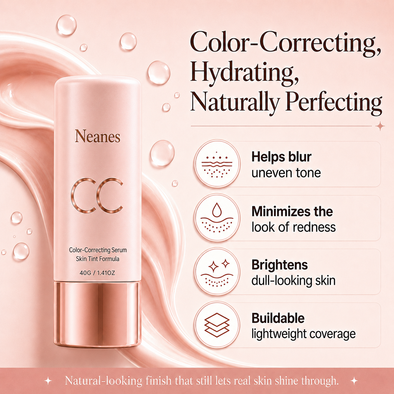 Covers redness ¡ª without the cakey foundation look.
