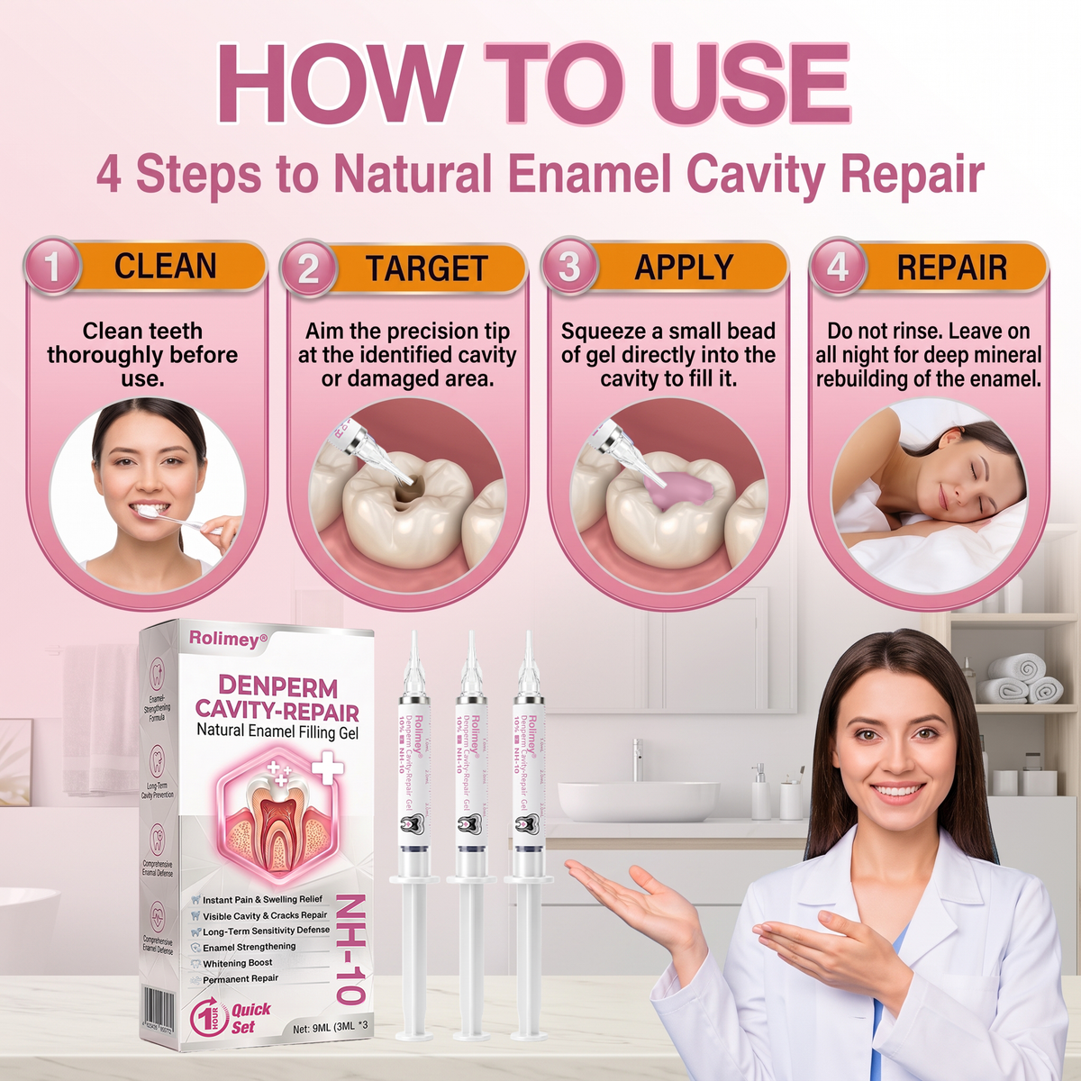 🇺🇸Rolimey® DenPerm Cavity-Repair Natural Enamel Filling Gel（JG）